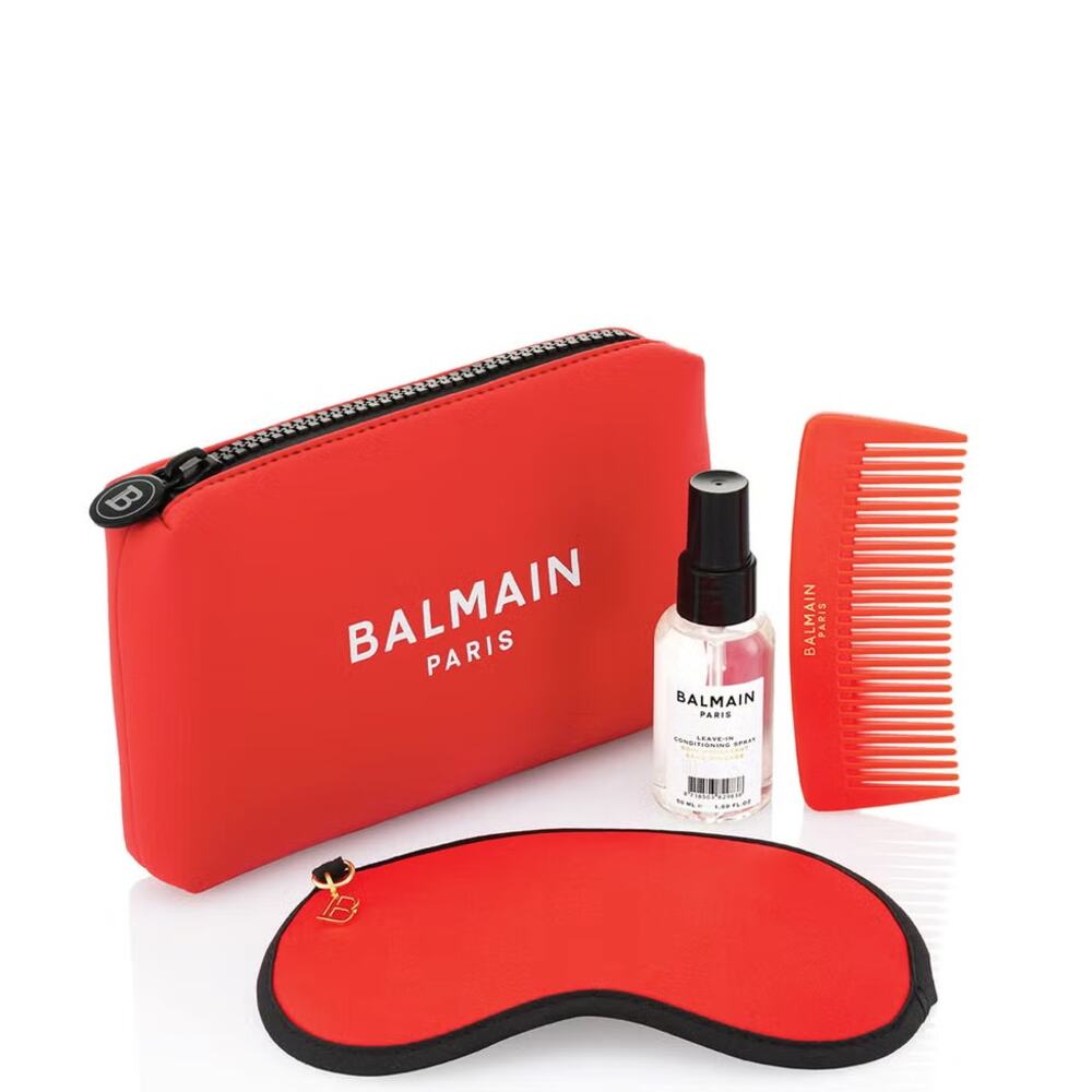 BALMAIN PARIS Limited Edition Cosmetic Bag Gift Set Cherry Red $149